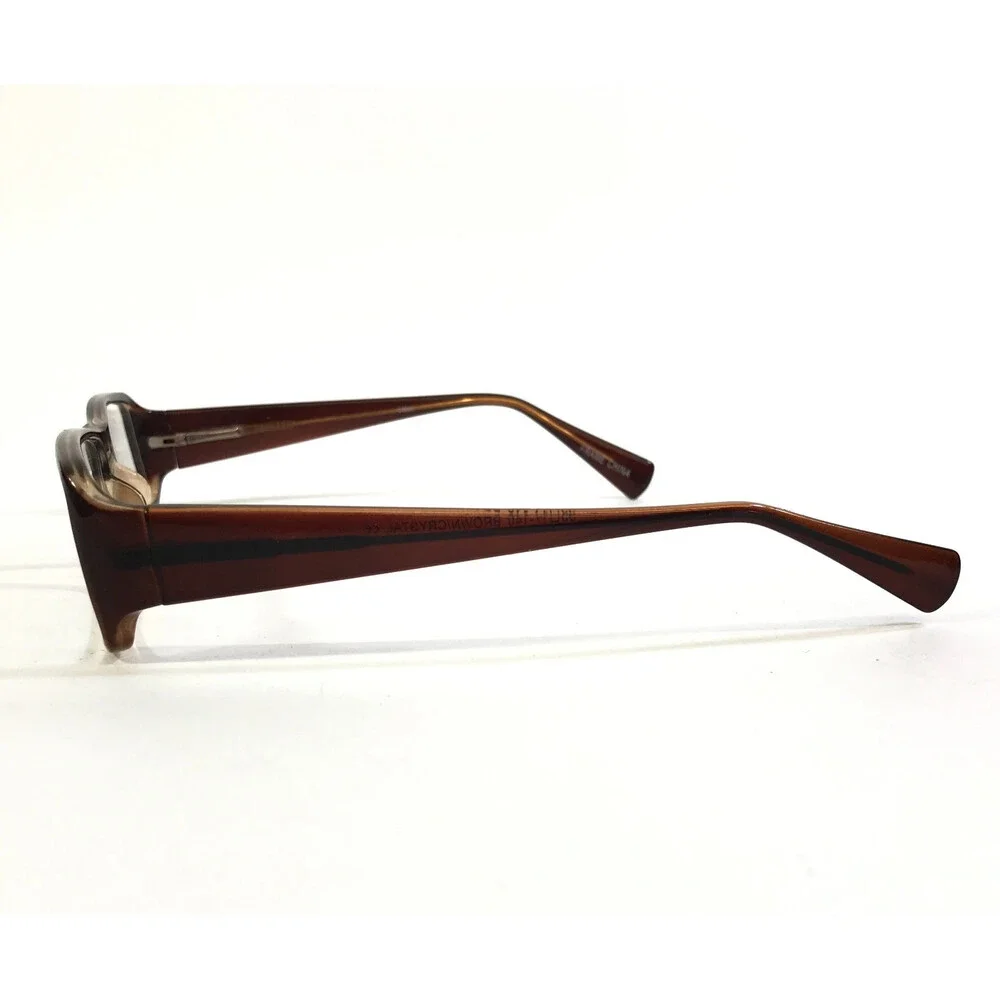 4U Eyeglasses Frames US61 BROWN/CRYSTAL Rectangle Full Rim 55-17-140